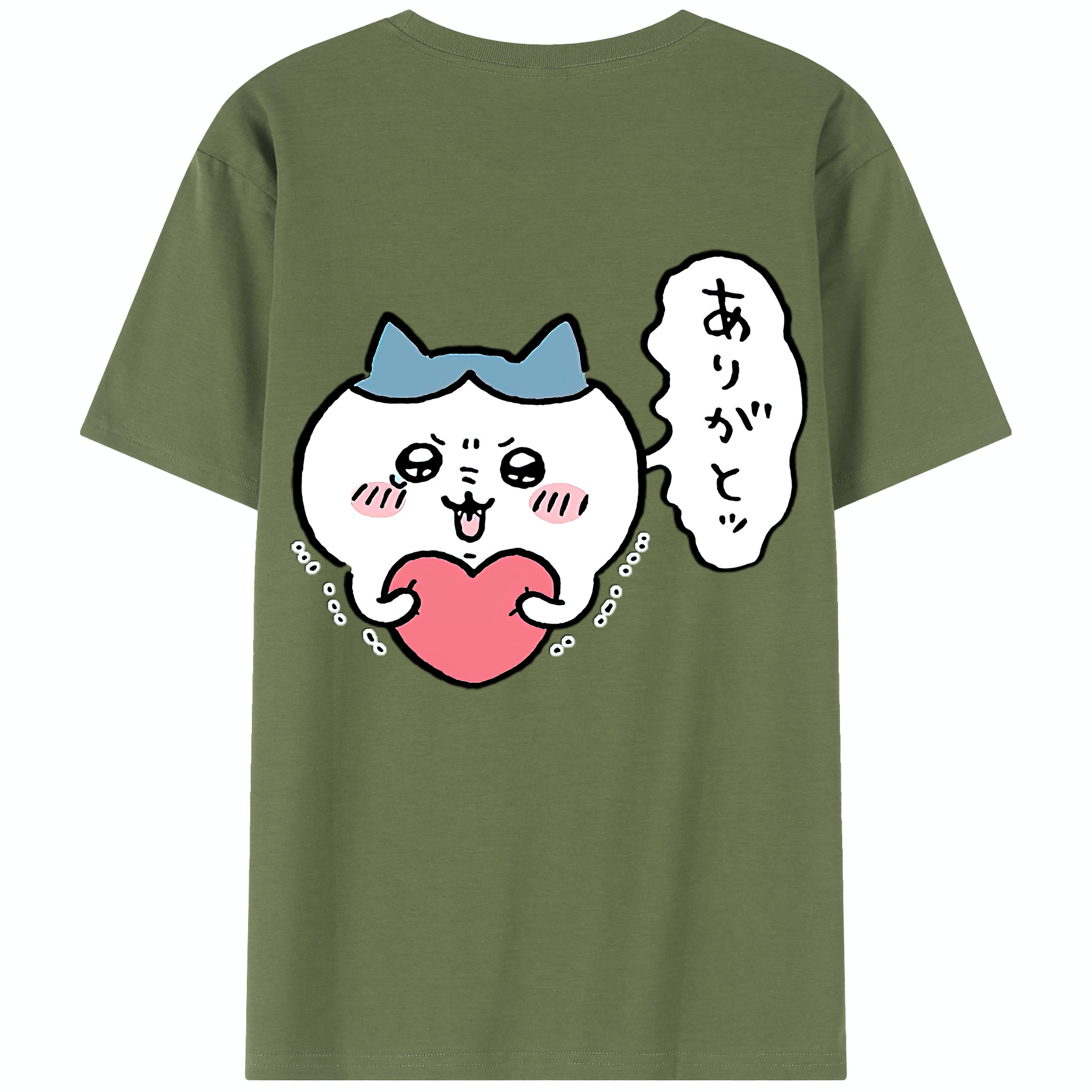 （画像用） ちいかわ ハチワレ Chii-kawa hachiware 綿100％半袖Tシャツ（背面プリント）